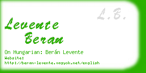 levente beran business card